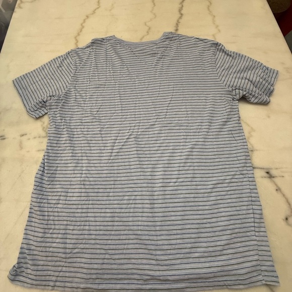 Roundtree & Yorke Light Blue Striped Tee - Picture 3 of 3